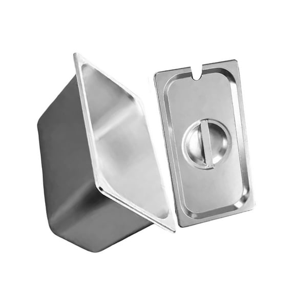 Multipurpose Stainless Steel 1/3 Size Pan With Lid Dishwashing Utility Prep Tub For Efficient Kitchen Organization