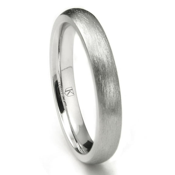Andrea Jewelers Cobalt Xf Chrome 4MM Italian Di Seta Finish Dome Wedding Band Ring Sz 10.0