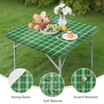thumbnail image 4 of Green White Checkerboard Checkered Pattern Square Fitted Tablecloth with Elastic Edge,Square Table Cover,Washable Elastic Table Cover for Home Kitchen Party Decor 34"x34", 4 of 6