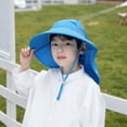 thumbnail image 5 of YWOAGH Kids Outdoor Sun Hats for Children Wide Brim Sunshade Cap Ideal for Kids During Summer for Outdoor Adventures and Sun Blue One Size, 5 of 6