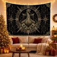 thumbnail image 3 of Viking Longship Over Curling Waves Beneath a Crescent Moon, Adventurous Folk Art for Viking Fans, Ocean Wall Art, Housewarming Gift, Tapestry Wall Hanging for Den and Garage, 3 of 7