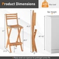 thumbnail image 3 of Barara King Acacia Wood Outdoor Bar Height Chair 2-Piece Patio Chair with Backrest Footrest for Backyard Balcony Garden Deck Outdoor Seating, Natural, 3 of 4