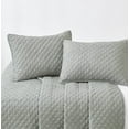 thumbnail image 3 of Chezmoi Collection Pucker 3-Piece King Size Bedspread Coverlet Set , Crinkle Textured Diamond Bedding Cover Quilt Set, Gray, 3 of 7