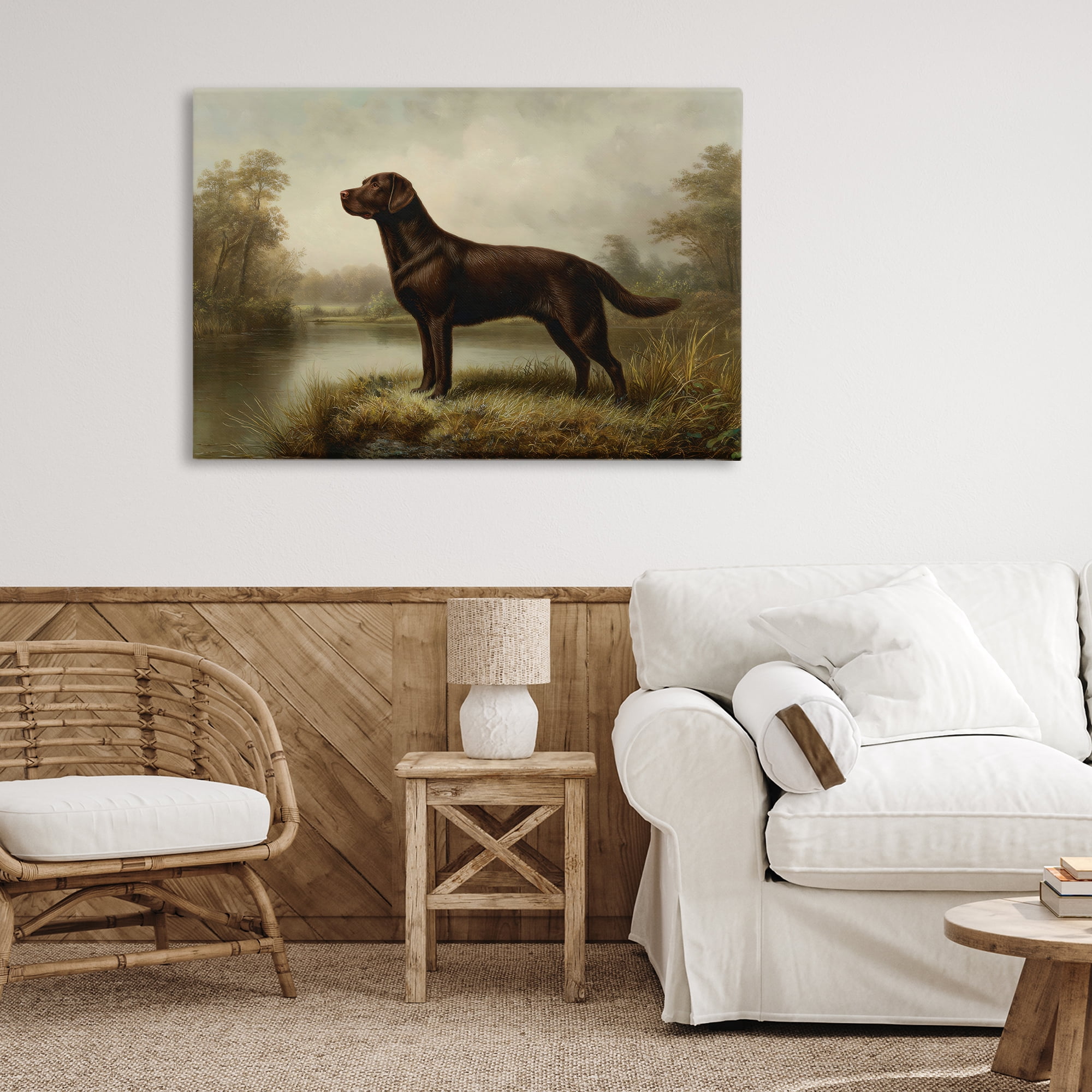 Stupell Industries On Alert Chocolate Lab Canvas Wall Art, design by Petal Prints Design