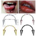 thumbnail image 2 of Visland 4Pcs Lip Hoop Rings Piercing Jewelry Polished Surface Non-irritation Tiger Teeth Lip Nails Halloween Photo Prop, 2 of 5