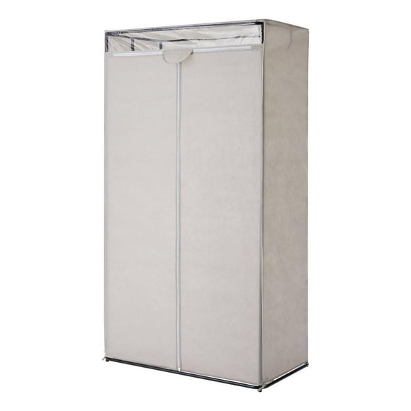 Mainstays Single Tier Zippered Steel Adult Clothes Closet, 36", Grey Pumice, Bedroom