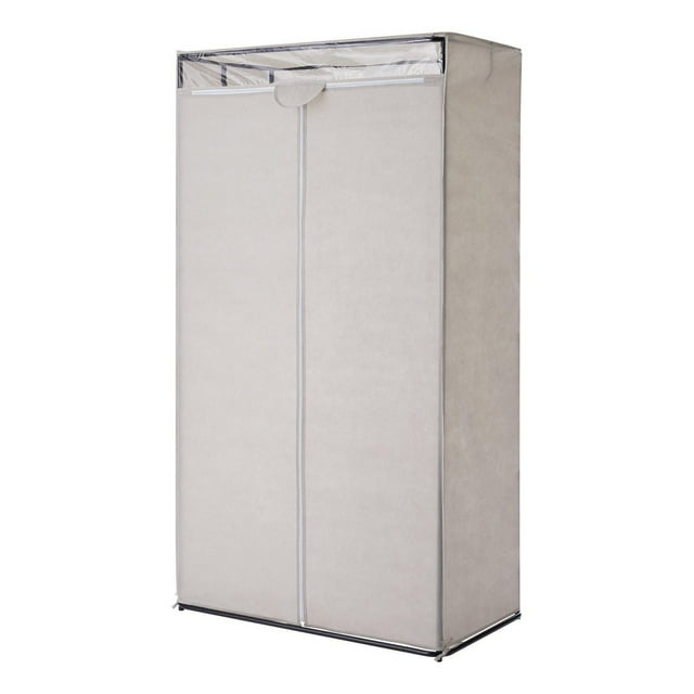 Mainstays Single Tier Zippered Steel Adult Clothes Closet, 36", Grey Pumice, Bedroom