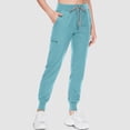 thumbnail image 4 of felwors Women's Scrub Cargo Jogger Pants Medical Workwear Bottoms with 5 Pockets, Lightweight Ultra Soft 2-Way Stretch Fabric (Light Blue, S), 4 of 7