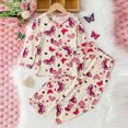 thumbnail image 2 of masbird Toddler Kids Pajamas 2pcs Long Sleeves Pjs Sets Print PJs for Boys Girls Fall Winter Sleepwear 6-12 Months 12-24 Months 2t 3t 4t 5t 6t 7t 8t 9t Children(Purple,9-10 Y), 2 of 4