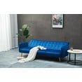thumbnail image 3 of Modern Velvet Three-Seater Sofa 220cm with Golden Metal Legs, 3 of 24