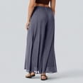 thumbnail image 6 of Women Flowy Chiffon Wide Leg Split Palazzo Pants High Waist Sheer Layered Trousers Lightweight Ankle Pants Gray XL, 6 of 6
