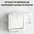 thumbnail image 4 of Weatherproof Outlet Cover, Adhesive Outdoor Receptacle Cover, Outdoor Outlet Cover Clear Weatherproof Box Outdoor Electrical Safety Plug Protector for Home Bathroom Hotel Wall, 4.13 x 4.41in, 4 of 9