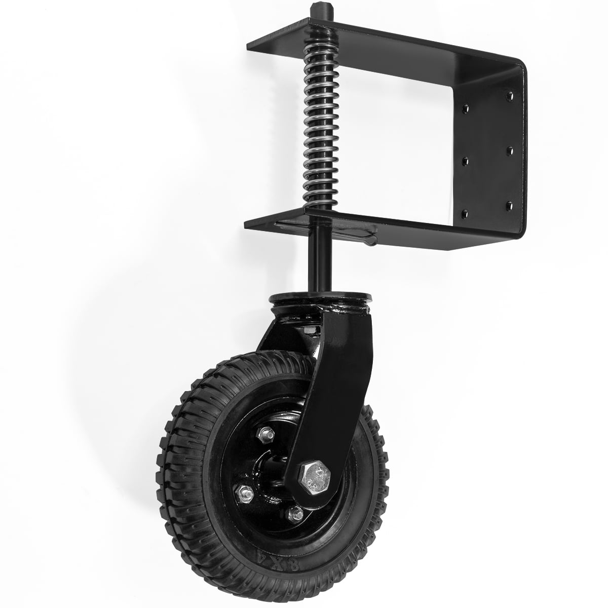 Stark Heavy Duty Fence Gate Wheel Spring Loaded Caster - 8" Swivel, Flat Free, 1 Pack