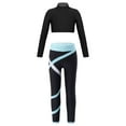 thumbnail image 1 of Yeahdor Kids Girls Long Sleeve Crop Top with Color Block Leggings Active Set Skating Workout Sports Suit, 1 of 7