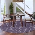 thumbnail image 3 of Vintage Lines Round Area Rug 7Ft Washable Circle Rugs for Dorm Laundry Room, White Lines Abstarct Minimalist Art Purple Non-Slip Carpet Floor Mats Indoor Outdoor Carpet Runner Aesthetic Home Decor, 3 of 8