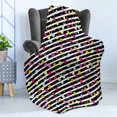 thumbnail image 4 of Colorful Soft Flannel Fleece Throw Blanket, Hand Drawn Grunge Inspired Composition of Circles and Dots on Stripped Backdrop, Cozy Plush for Indoor and Outdoor Use, 50" x 60", Multicolor, by Ambesonne, 4 of 5