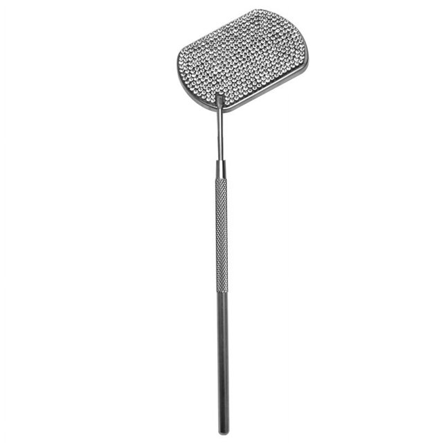Espejo de inspección de pestañas de acero inoxidable especial Espejo ovalado en forma de corazón con espejo de pestañas de diamante Espejo de pestañas cuadrado de mano