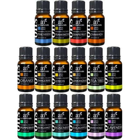 Artnaturals Essential Oil Top 16 Set Lavender Eucalyptus Lemongrass (10 ml/ 0.33 fl oz)