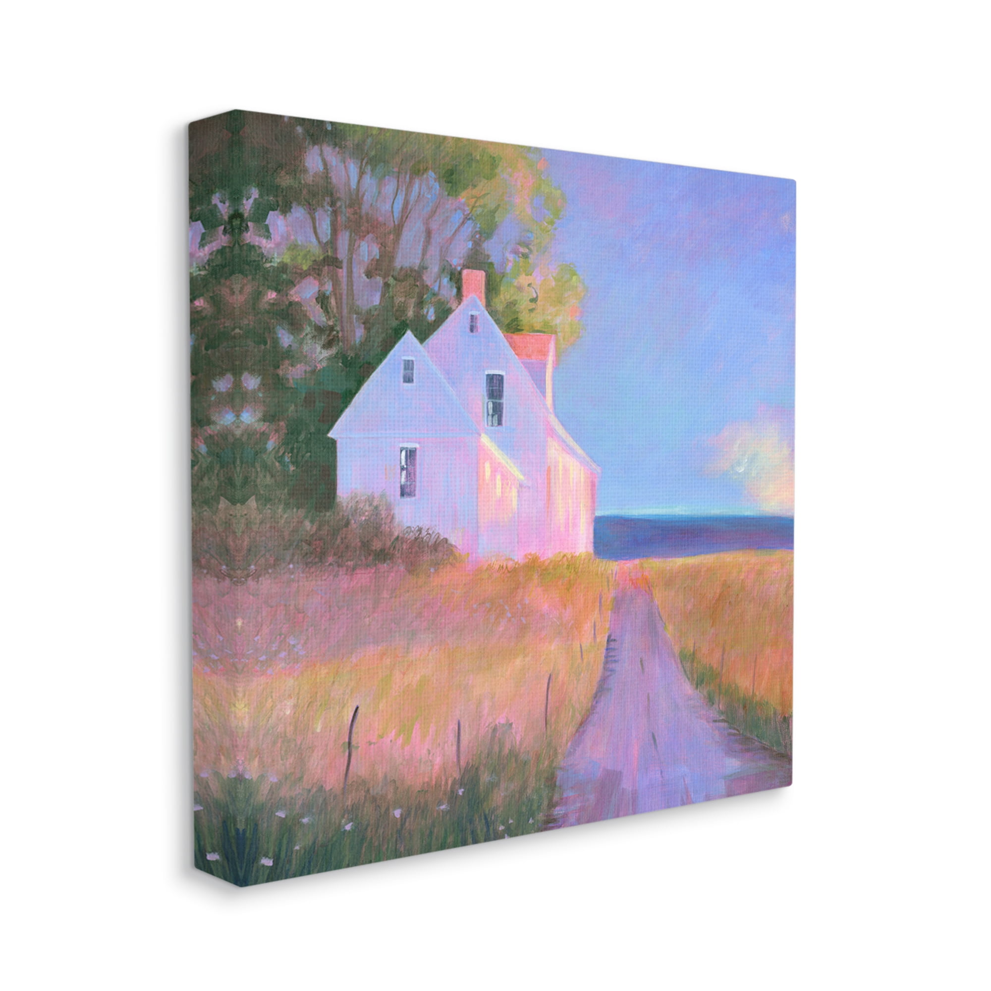 Stupell Industries Warm Sunlit Rural Seaside Cottage Path Painting Painting Gallery Wrapped Canvas Print Wall Art, Design by Sweetwater