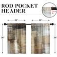 thumbnail image 2 of Farmhouse Kitchen Curtains Brown Abstract Window Curtains Short Tier Curtains Over Sink, Modern Art Painting Decor Rod Pocket Window Drapes Set of 2 (26x36 Inch), 2 of 5