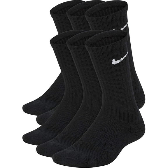 nike 6 pack cushioned crew socks - boys' grade school