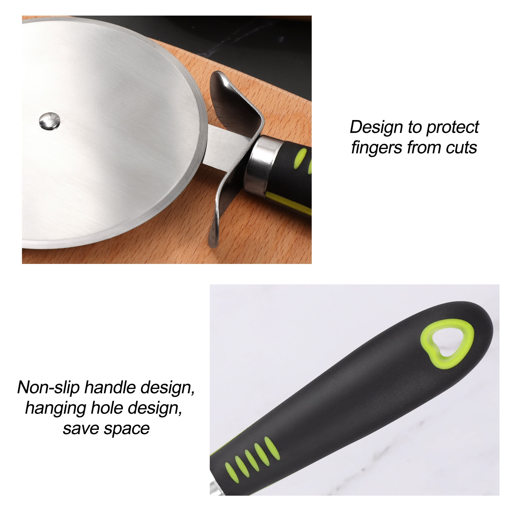 Unique Bargains Pizza Cutter Wheel Stainless Steel Pizza Cutter Slicer Razor Large
