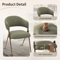 thumbnail image 4 of EOP Dining Chairs Set of 4, Mid Century Modern Fabric Kitchen Arm Chairs, Upholstered Dining Room Chairs with Iron Legs, Padded Seat for Living Room, Restaurant, Cafe, Green, 4 of 7