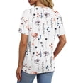 thumbnail image 4 of Fantaslook Womens Summer Tops Dressy Casual Short Sleeve Shirts Crew Neck Tunic Floral Blouses, 4 of 9