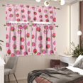 thumbnail image 6 of Strawberry Novelty Kitchen Curtain Valance and Tiers Set Long Short Tier Curtain for Living Room Bathroom Loft, 6 of 6