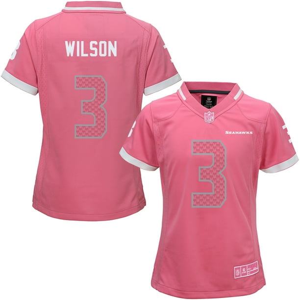 Russell Wilson Seattle Seahawks Girls Youth Bubble Gum Jersey - Pink