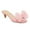Pink, variant on XYD Women Pearls Bowknot Open Toe Mules Slip on Kitten Low Heel Shoes Elegant Wedding Party Date Slide Sandals Size 7 Green