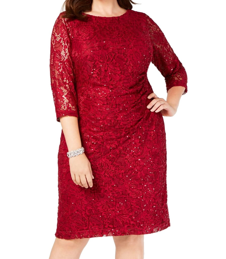 Jessica Howard Womens Dress Red Plus 