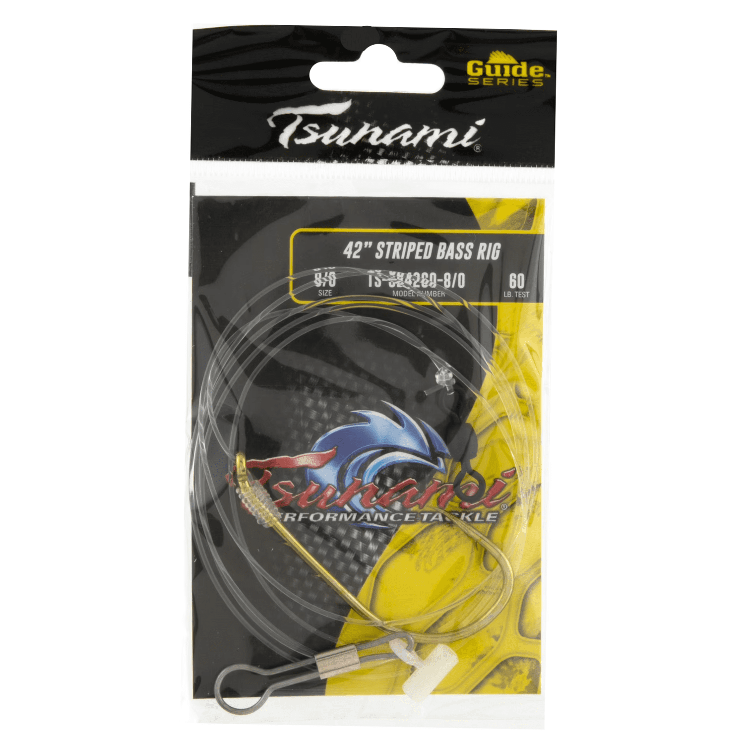 Tsunami Striped Bass Fishing Rig 8/0 – 42" Leader, 60 lb Test