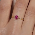 thumbnail image 6 of Gem Stone King 10K Yellow Gold Oval Red Created Ruby Engagement Ring | 1.00 Cttw | Oval 6X4MM | Gold Ring for Women, 6 of 6