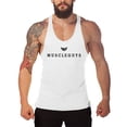 thumbnail image 5 of Men's Gym Tank Tops Y-Back Workout Muscle Tee Athletic Workout Fitness Vest T-Shirts, 5 of 5
