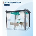 thumbnail image 1 of Historyli Pérgola de aluminio de 3 x 3 m, toldo retráctil impermeable con cortinas laterales de malla para patio, color azul, 1 of 8