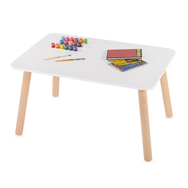 Mesa Rectangular Amplia Blanca Para Pintar - Niñas Y Niños