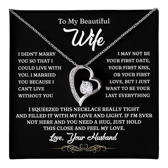 Jewelry My Wife - Forever Love Necklace, To My Wife Necklace, Her, Es And Message Card Romantic On, Birthday, Valentine#3 #1751, White Forever Love Necklace