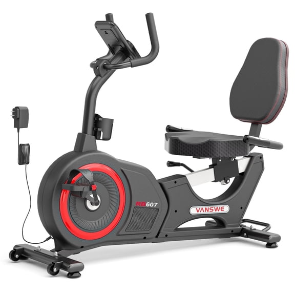Vanswe Recumbent Exercise Bike with 450 lbs Weight Capacity Backlit Monitor Built-in Programs for Home Cardio Workout