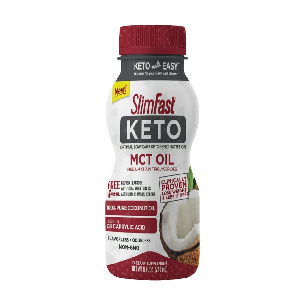 SlimFast Keto MCT Oil, 8 Fl Oz Bottle, 16 Servings