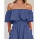 thumbnail image 5 of Vestido ZESICA a media pierna con volantes y hombros descubiertos para verano 2025, 5 of 6