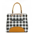 thumbnail image 5 of MKF Collection Gabriella Women's Tote Bag with Wallet, Checkered Vegan Leather Shoulder Bag Handbag Purse 2Pcs Set by Mia K - Cognac Brown, 5 of 11