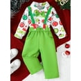 thumbnail image 3 of Elippeo Boys Autumn 2PCS Outfit Sets Long Sleeve Lapel Christmas Balls Print Tops Suspender Pants Sets  12 18 24 Months 3 4 5 Years, 3 of 10