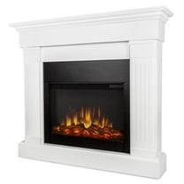 Afuera Living Modern Wood Crawford Electric Slim Line Fireplace in White