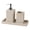 Beige, variant on Lynono Co.,Ltd Decorative Rock Texture Resin Bathroom Essential Set with Tray Toothbrush Holder