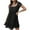 Black, variant on Women’s Babydoll Dress Casual Loose Square Neck Short Sleeve Ruffle Mini Short Dress Elegant Formal Pleated A-Line Evening Party Cocktail Dresses Summer Tunic Swing Skirt Dress Blue Large