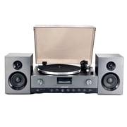 RadioShack 2-Speed Belt-Drive Turntable with 2 Detachable Speakers,Vinyl Player, Bluetooth Input and Output, FM Radio, CD and USB Playback, Anti-Skating System 4001798