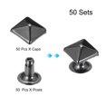 thumbnail image 3 of Unique Bargains 50 Ensembles Rivets à Piques 7mm Pyramide Rivets Rapides Carrés Pistolet-Noir, 3 of 5