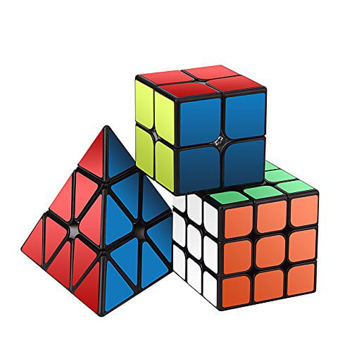 Roxenda Magic Cube Set,2x2x2 3x3x3 Frosted Magic Cube,Stickless Cube 
