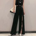 thumbnail image 2 of Cool Women High Split Wide-Leg Slim Pants, 2 of 3